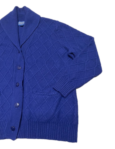 Pendleton Button-up Shaw Collar Cardigan Royal Blue - Picture 2 of 8